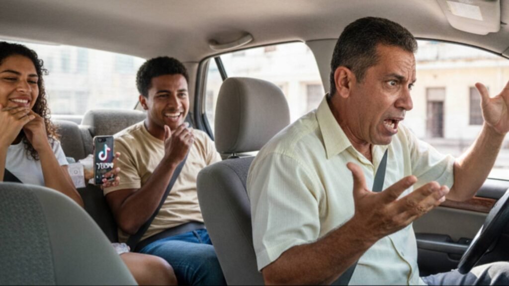 Uber cubano protagoniza video viral en TikTok tras discusión telefónica y disculpa inesperada a pasajeros